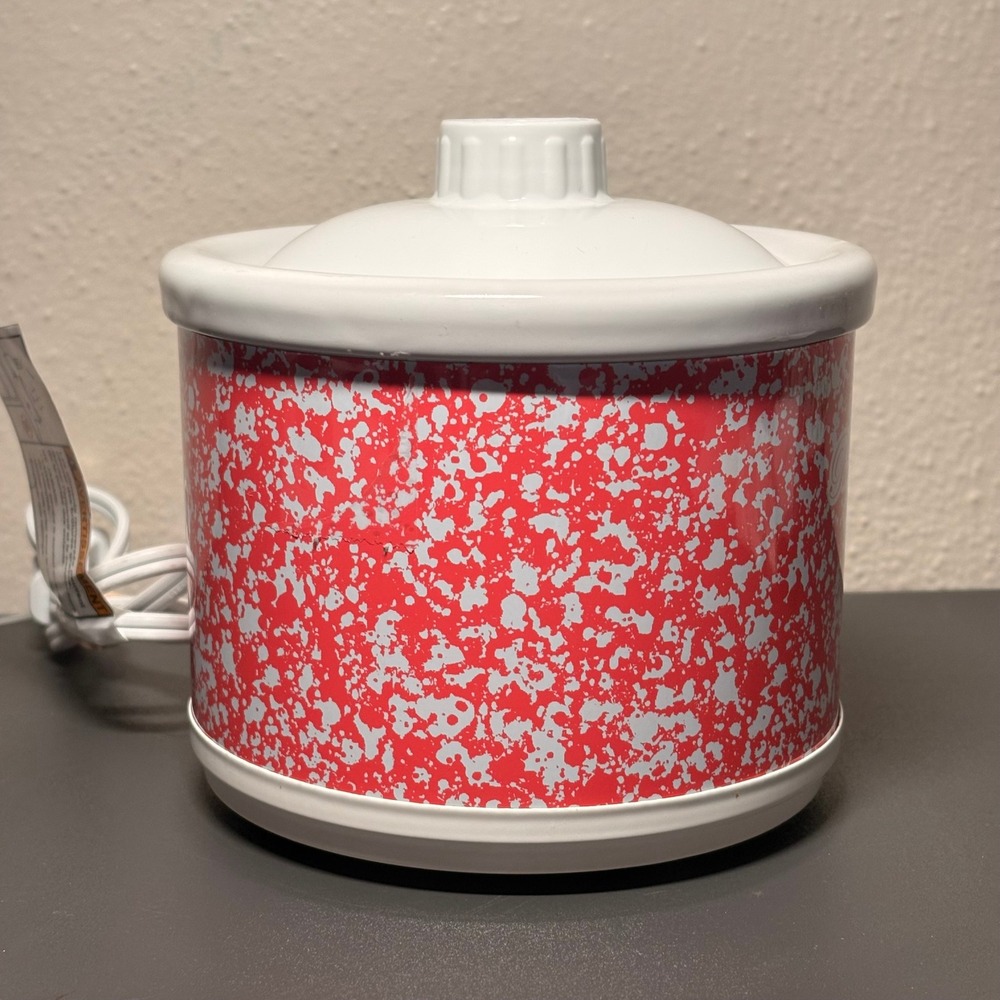 The Pioneer Woman Mini Slow Cooker Red White Speckled Good 0.65 Quart Dip Warmer - Picture 3 of 9